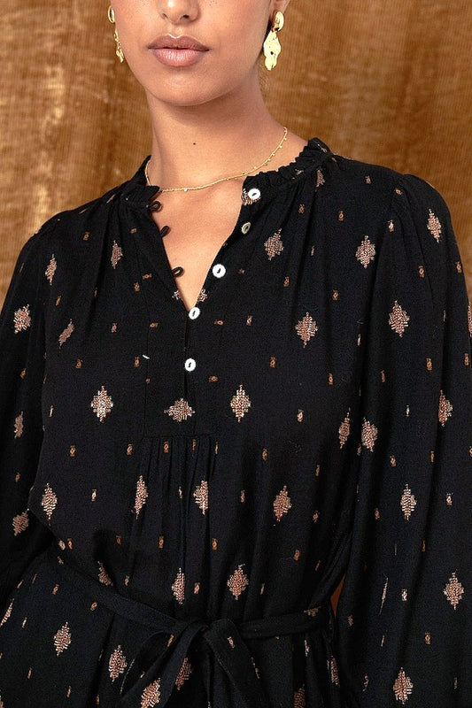 Taylor Midi Dress in Black by GARANCE PARIS