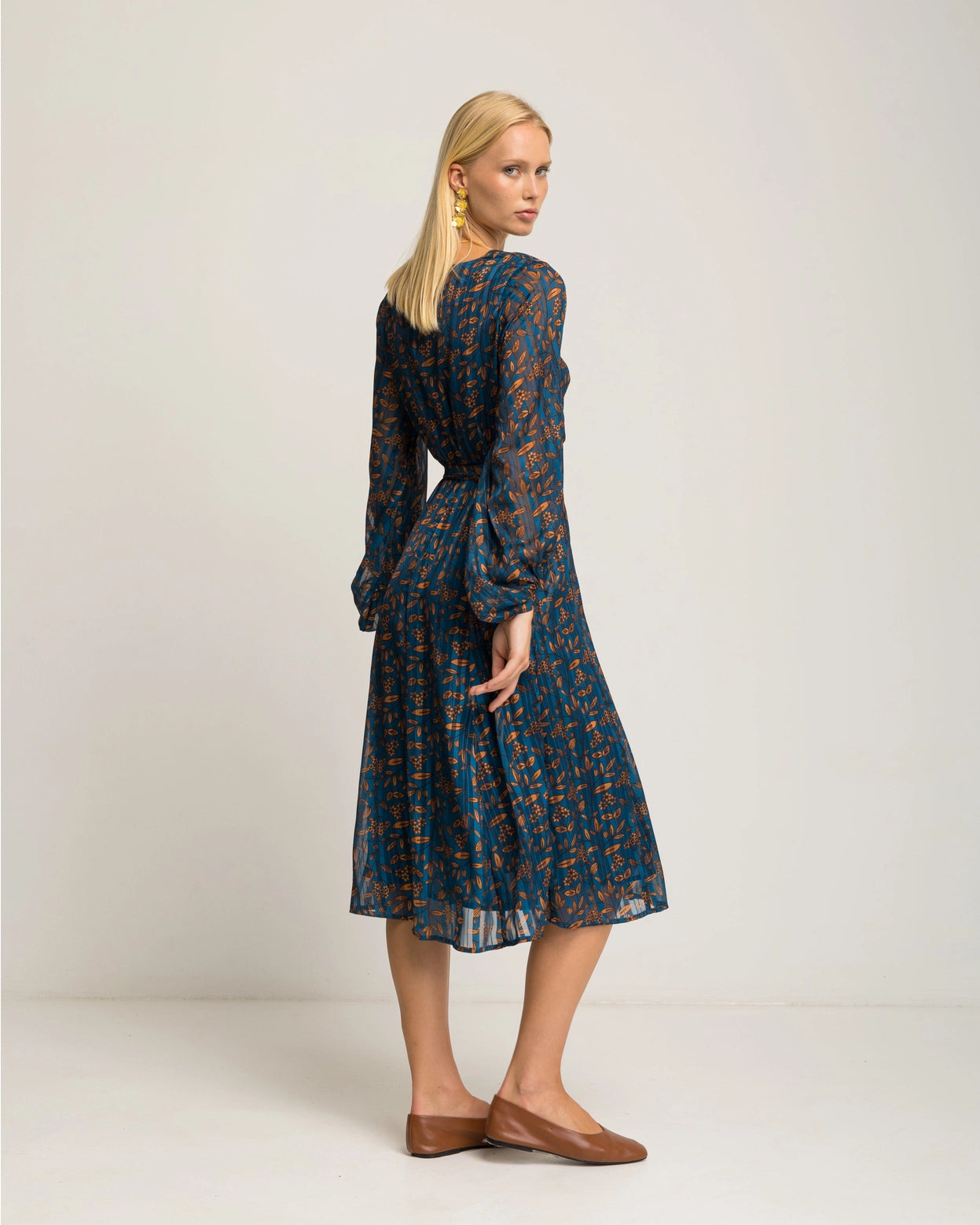 Junia Floral Print Blue Dress by NIZA