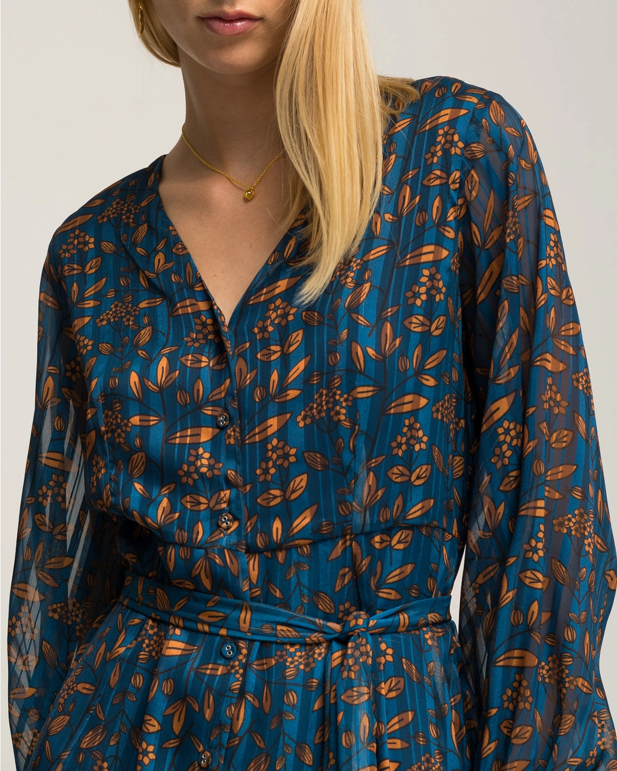 Junia Floral Print Blue Dress by NIZA