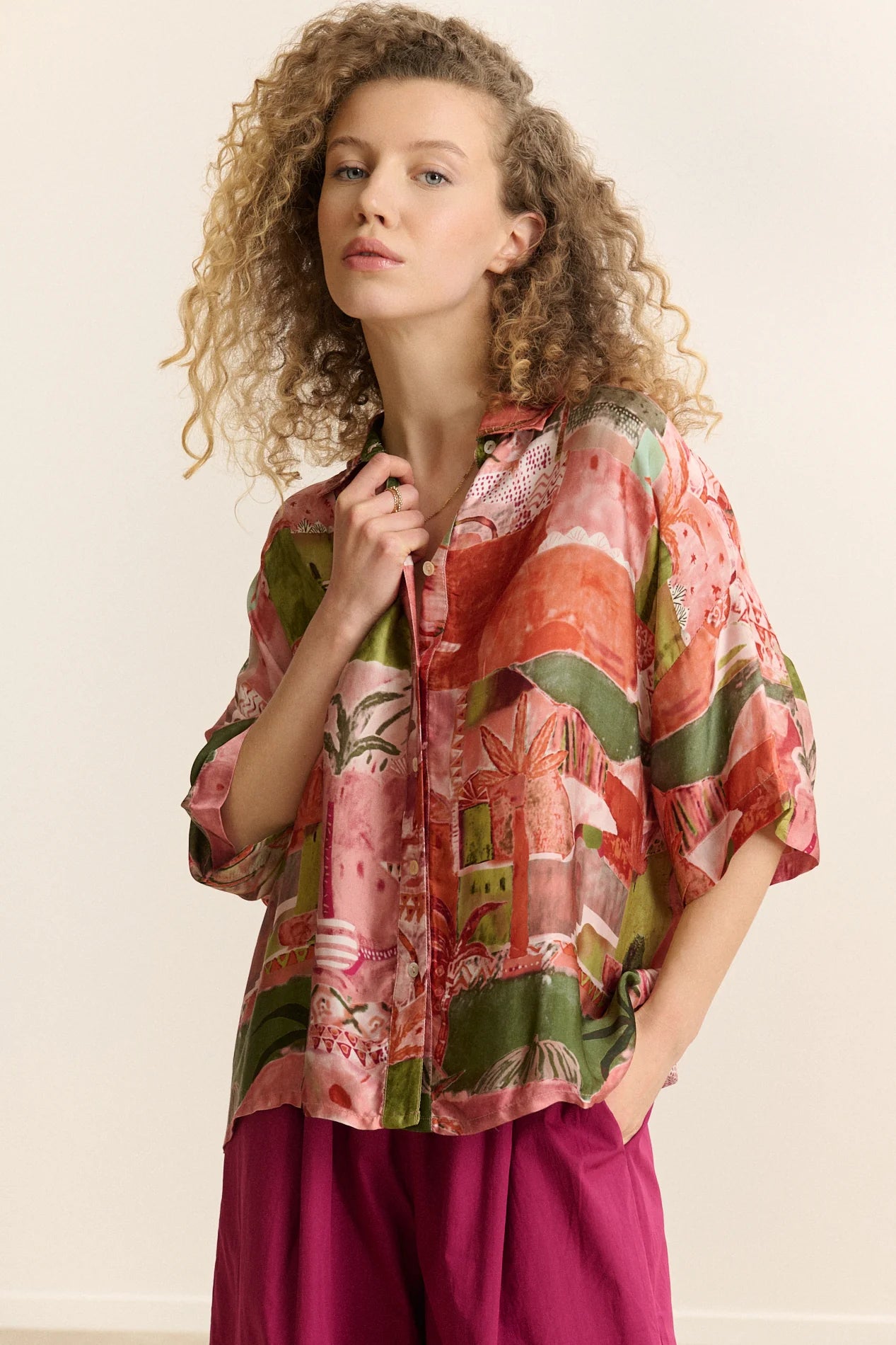 Celina Shirt in Rose Print