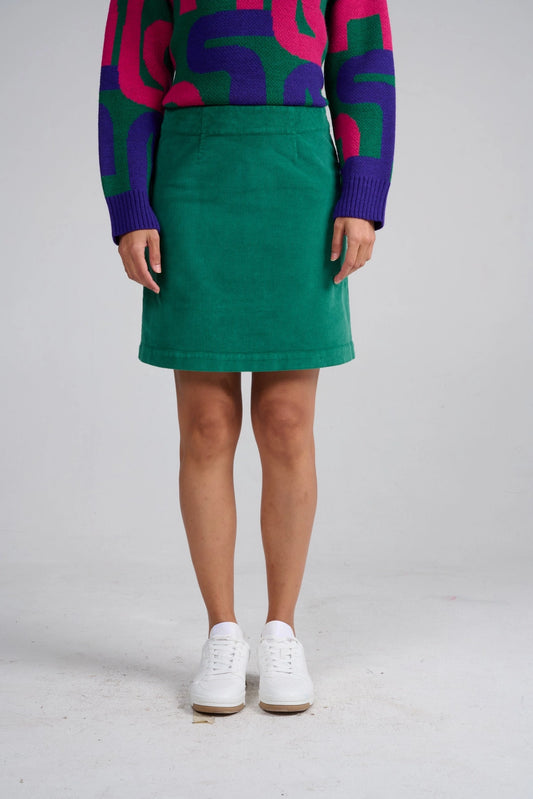 Uni Cord Skirt in Green by MADE IN SENS