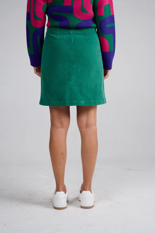 Uni Cord Skirt in Green by MADE IN SENS